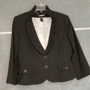 WHBM, pin dot suit jacket, black size 10